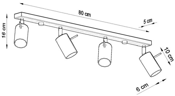 Sollux SL.0331 - Faretto RING 4L 4xGU10/10W/230V bianco
