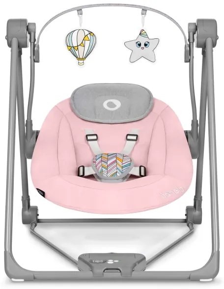 Lionelo - Dondolo per bambini OTTO 4xLR14 Rosa baby