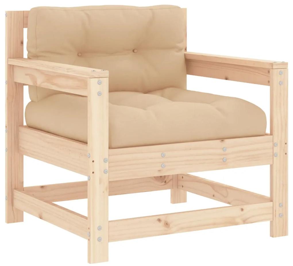 Set divani da giardino 6 pz con cuscini in legno massello
