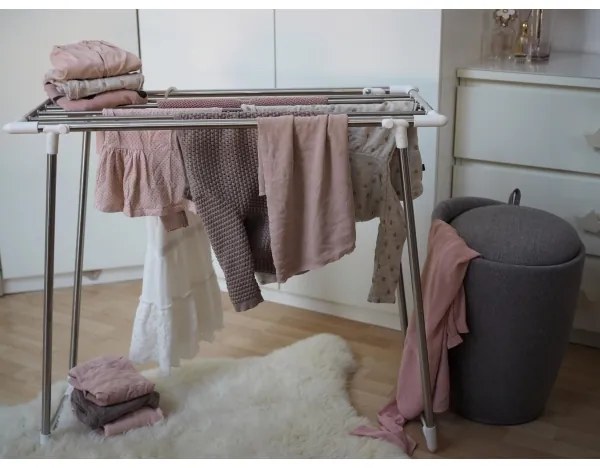 WENKO 3774020100 - Stendibiancheria PROFI SINGLE 87x79 cm acciaio inox/argento/bianco