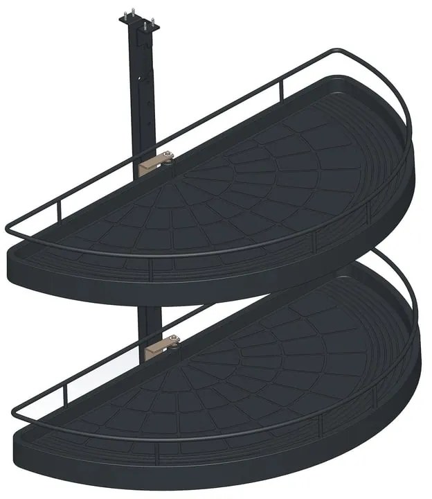 Cesto portaoggetti per mobile ad angolo da avvitare angolare in acciaio antracite L 74.5 x H 73.5 x P 43 cm