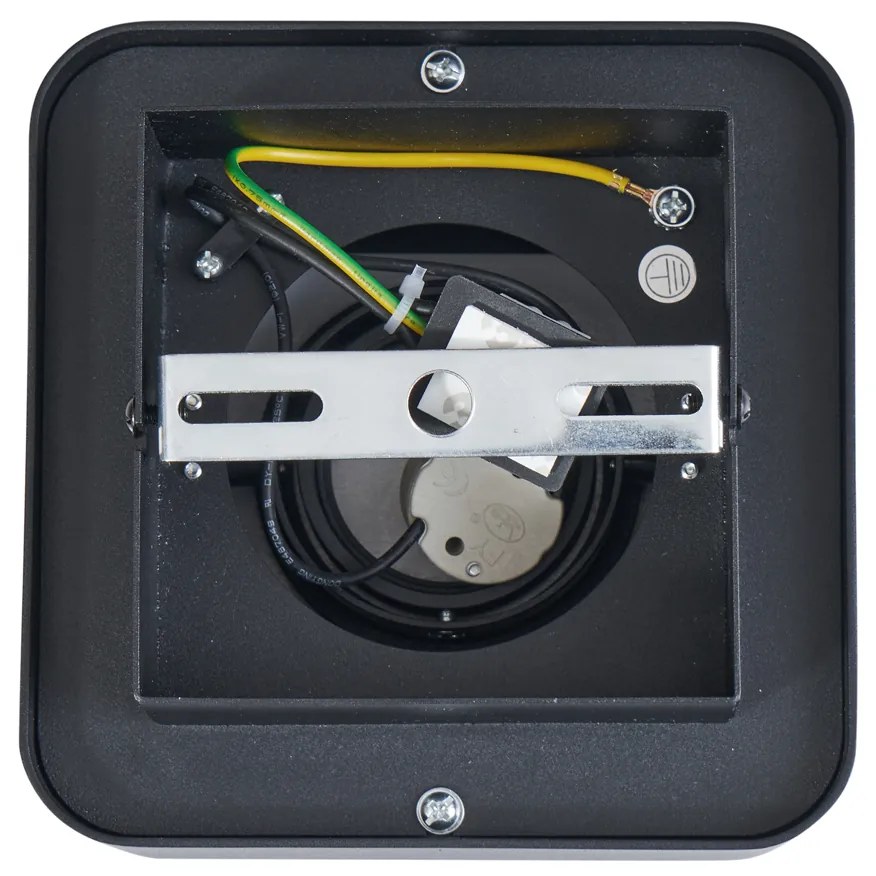 Faretto da superficie arrotondato nero orientabile e inclinabile - Dox