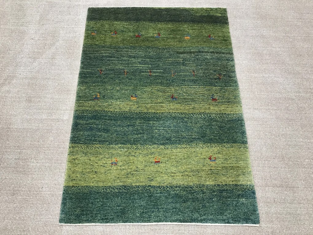 Gabbeh Tappeto persiano 150x100 Verde (Iran) Annodato A Mano