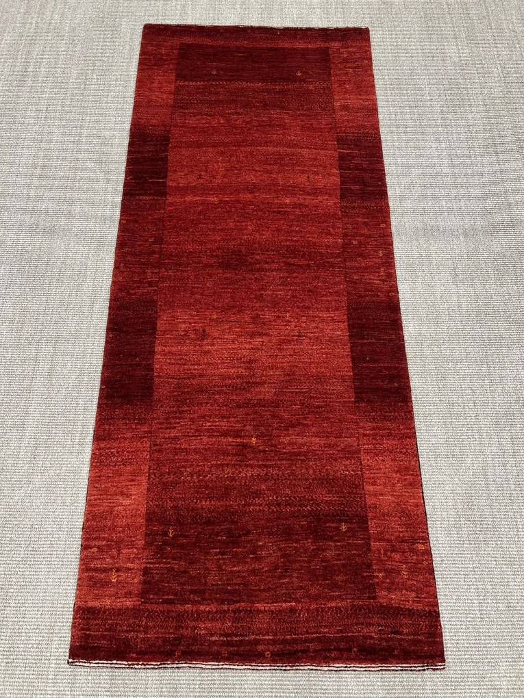 Loribaft Tappeto 80 x 200 Rosso (Iran) Annodato A Mano