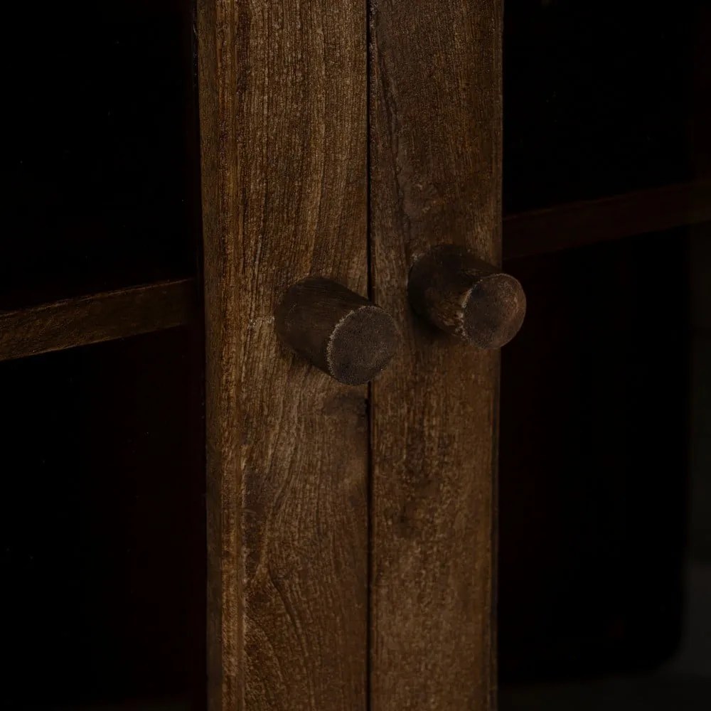 Vetrina marrone in mango massiccio 80x140x40 cm Ravi – Ixia