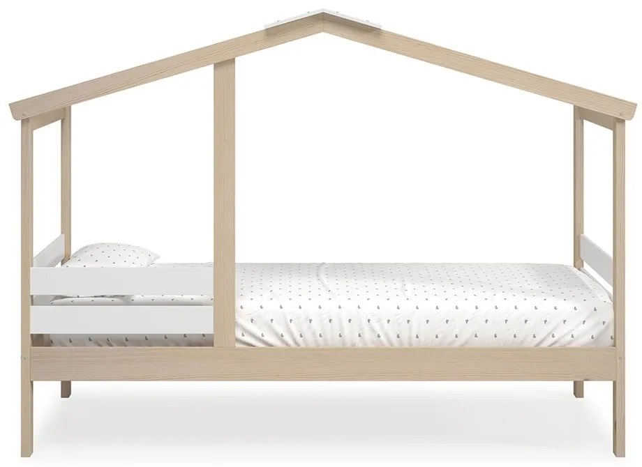 Letto bianco/naturale in pino 90x190 cm Angel - Marckeric