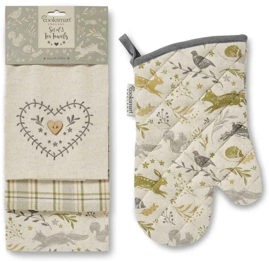 Set di strofinacci e guanto da forno Woodland - Cooksmart ®
