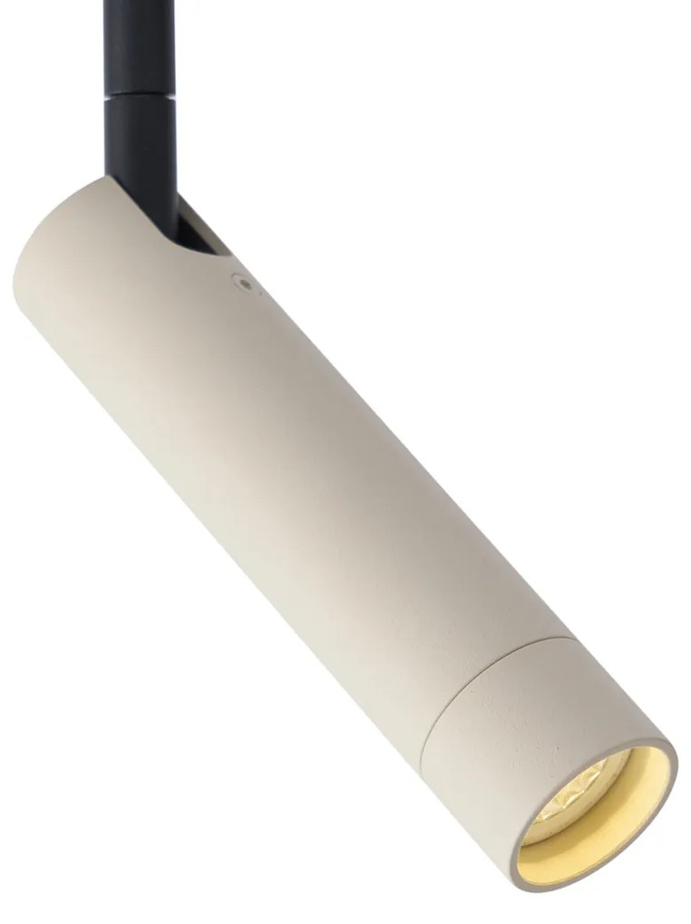 Faretto moderno beige e nero per sistema a binario monofase - Iconic Ivy