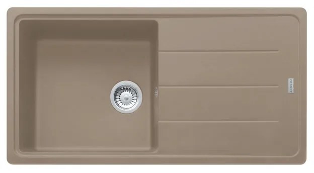Lavello integrato 1 vasca con gocciolatoio laterale destro o sinistro FRANKE Boston fragranite L 50 x L 97 cm marrone