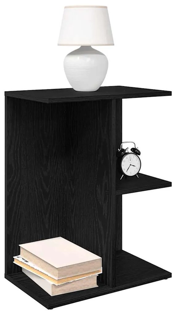Comodini 2 Pz Rovere Nero 46,5x29x61 Cm İn Legno Multistrato /