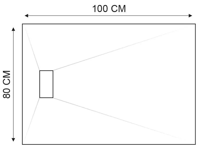 piatto doccia rettangolare in resina L. 80