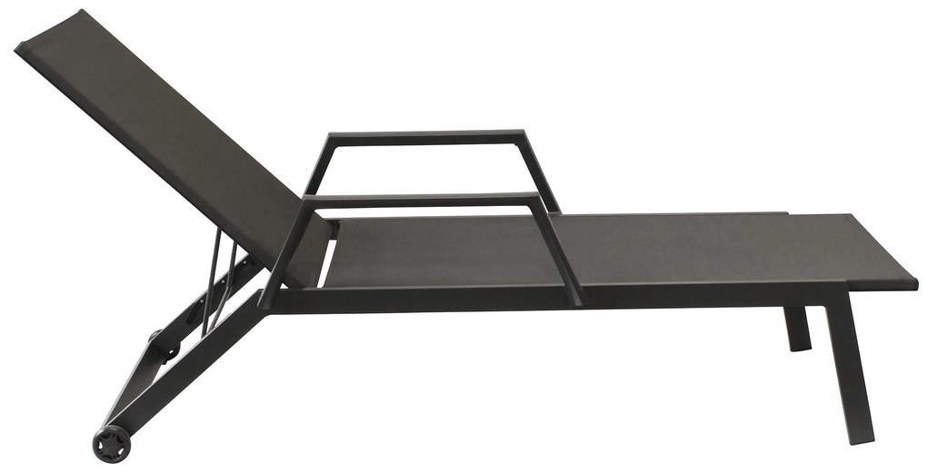 FANDANGO - lettino con struttura in alluminio verniciato bianca o antracite, textilene 2 x 1