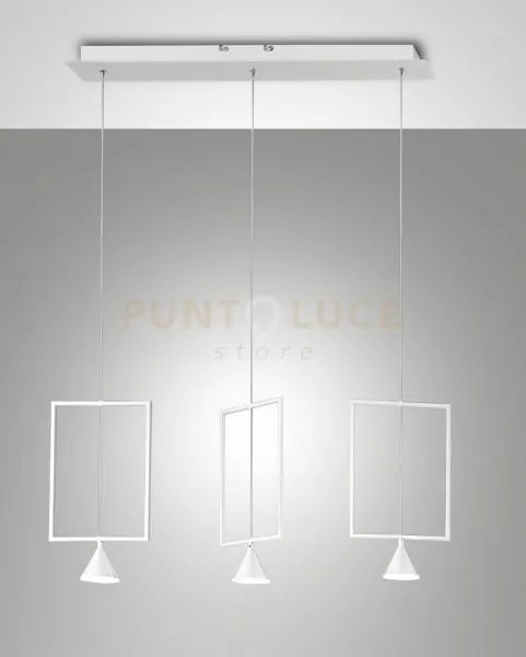 Sirio rectangular sospen.bianca 3 luci 3390-49-102