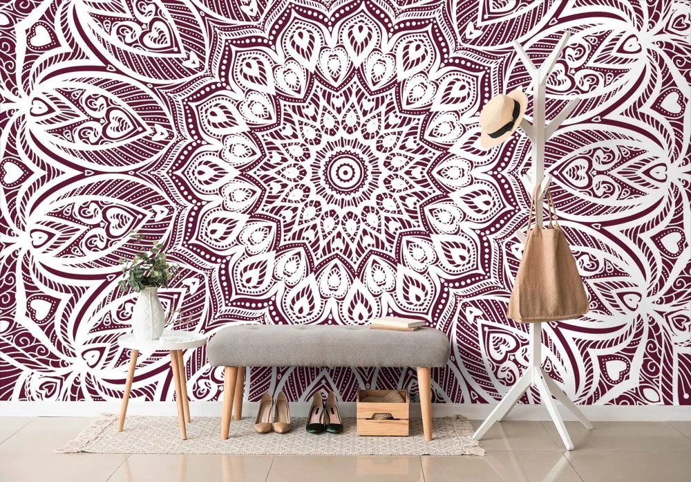 Carta da parati – Mandala dell'armonia su sfondo rosa