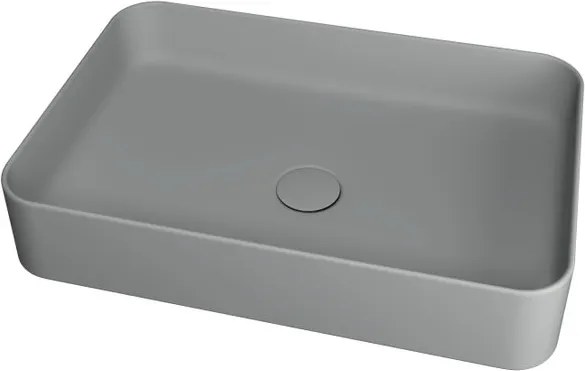Lavabo da appoggio Smash OLYMPIA CERAMICA rettangolare in ceramica L 60 x H 14 x P 20 cm grigio opaco piletta non inclusa