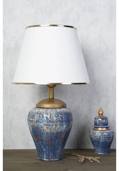 Lampada da tavolo 1xE27/40W/230V blu/oro