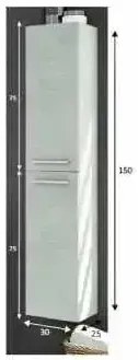 Colonna bagno sospesa in cemento 2 ante 30x25x150h