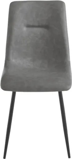 Sedia in ecopelle Grigio Scuro con gambe in metallo Nero - LILY 2 sedie