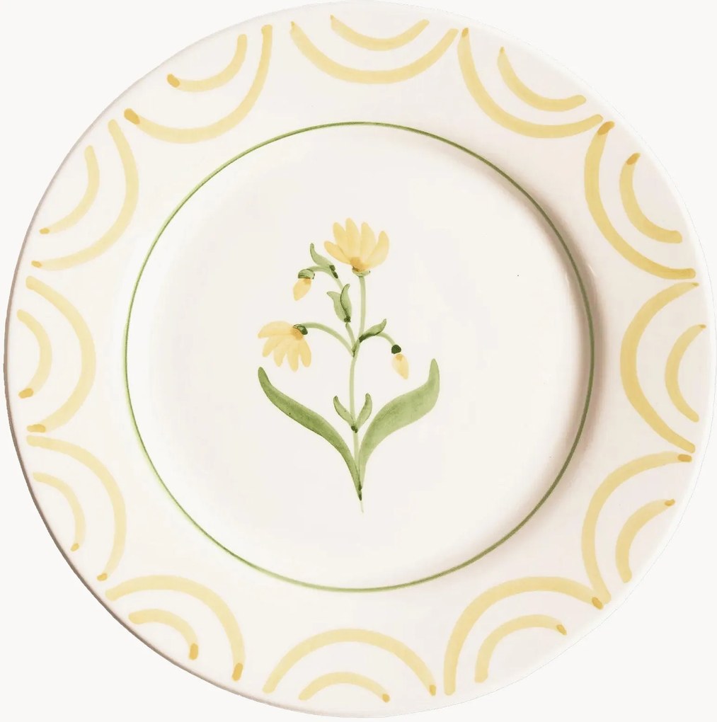 Piatto piano dipinto a mano Cottage Flower