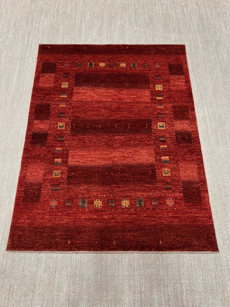 Loribaft Tappeto 200 x 150 Rosso (Iran) Annodato A Mano