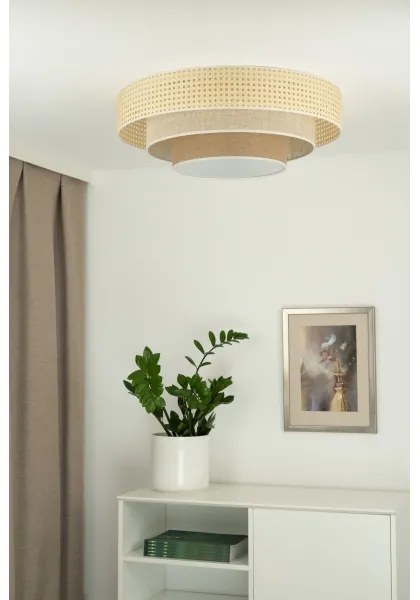 Duolla - Plafoniera LED LUNETA LED/26W/230V diametro 60 cm 4000K rattan/beige
