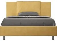 Letto Matrimoniale Francese 150x190 cm con Rete e Contenitore Antea Ocra