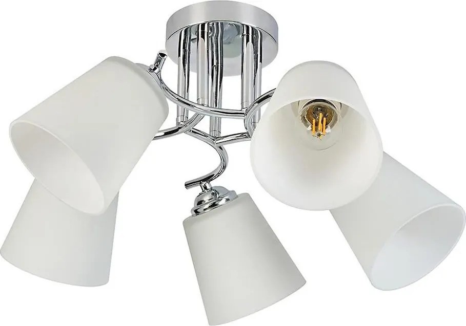 Plafoniera PAFOS 5xE27/15W/230V cromo lucido