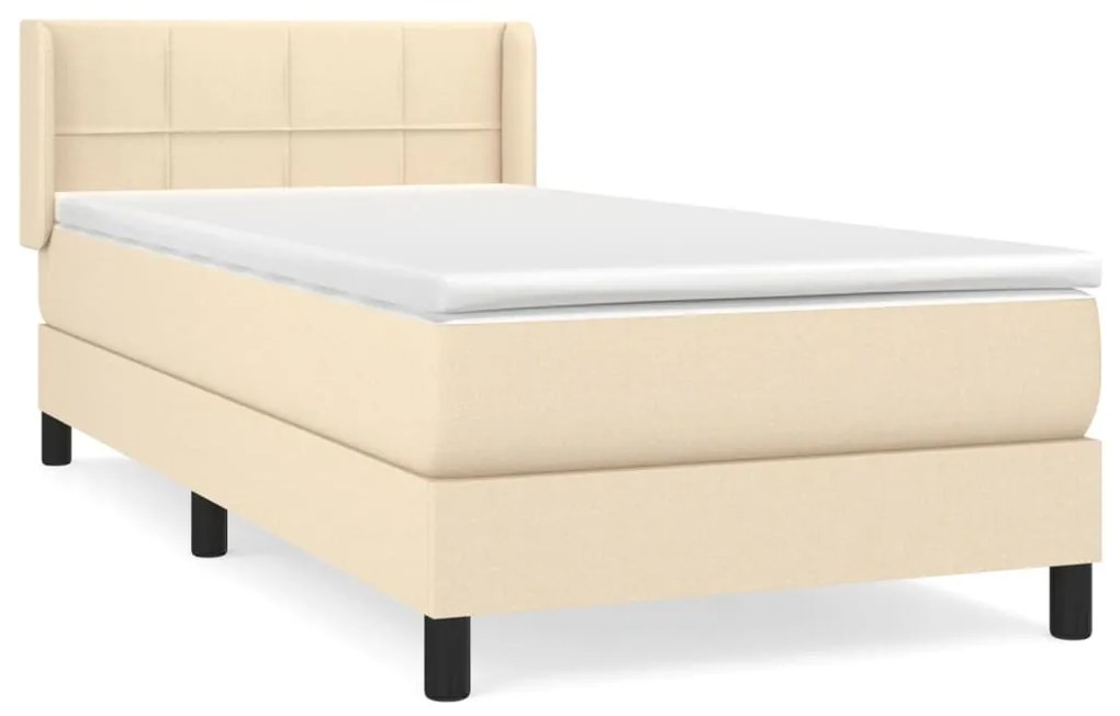 Giroletto a molle con materasso crema 100x200 cm in tessuto
