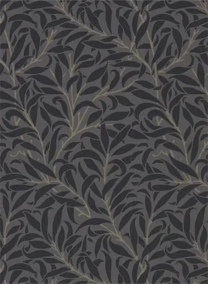 Morris & Co Carta da parati Pure Willow Bough - Charcoal/ Black