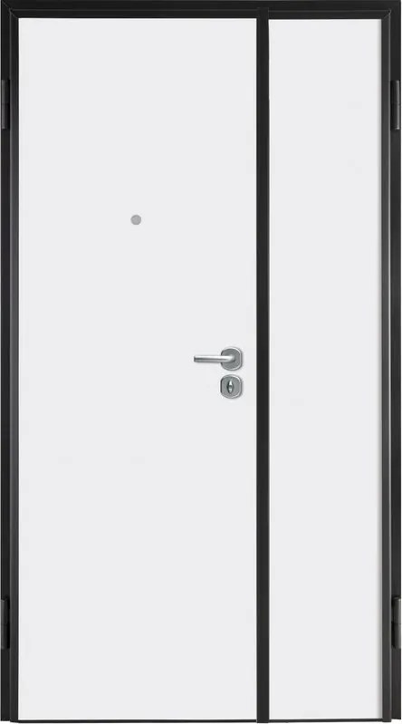Porta blindata YALE Double L 80 x H 210 cm in melaminico noce/bianco, apertura spingere a destra, falso telaio incluso