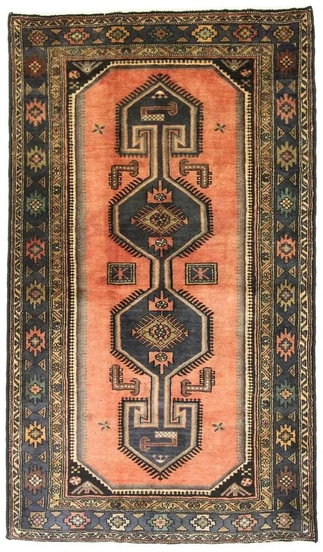 Sandjan Tappeto 130x230 Rosso (Iran) Annodato A Mano