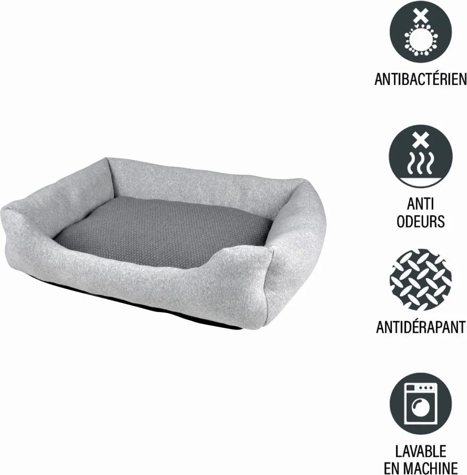 Cuccia grigio chiaro per cane 70x58 cm Graphene – Love Story