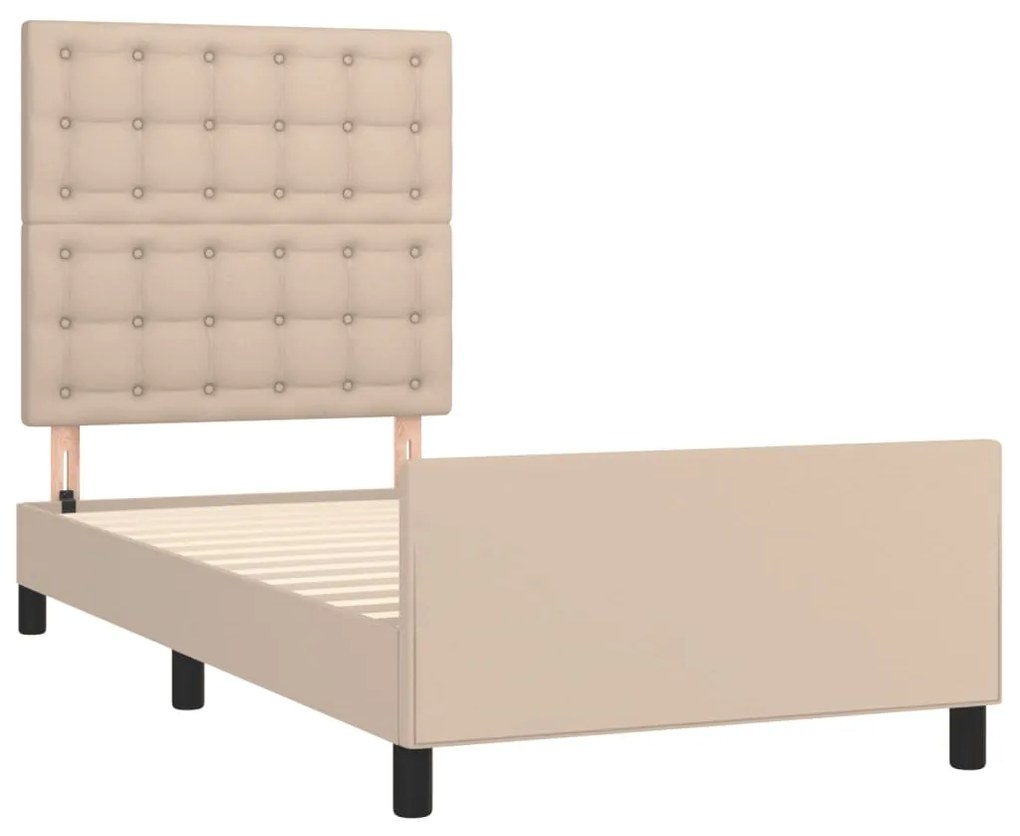 Giroletto con testiera cappuccino 100x200 cm in similpelle