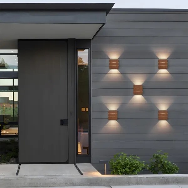 Brilagi - Applique LED da esterno DOUBLERAY LINE LED/6W/230V, finitura effetto legno, IP54