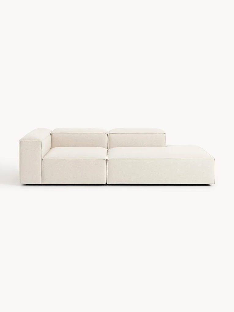 Chaise lounge componibile in misto lino Lennon