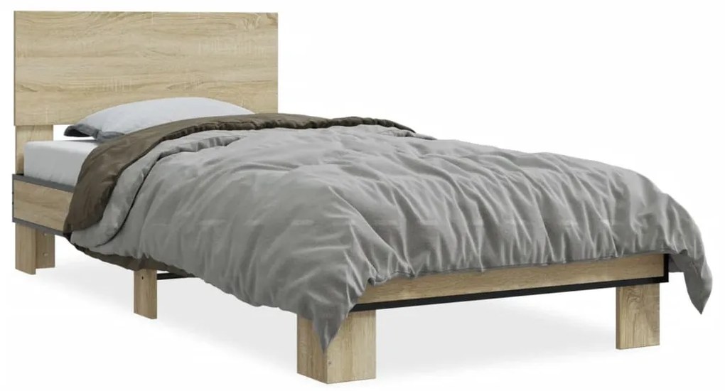 Giroletto Rovere Sonoma 90x190cm İn Legno Multistrato E Metallo /