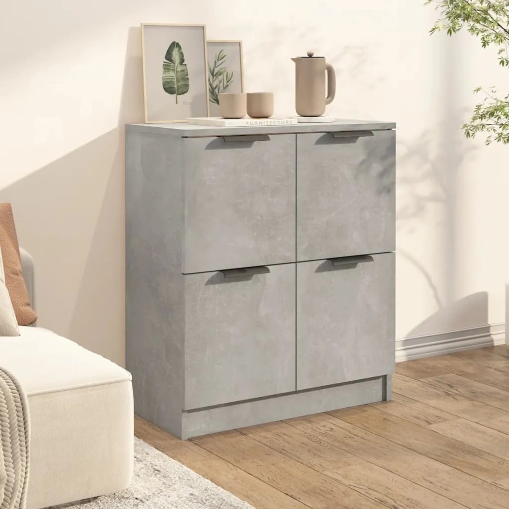 Credenza grigio cemento 60x30x70 cm in legno multistrato