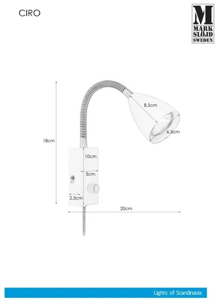 Markslöjd 106589 - Applique CIRO 1xGU10/7W/230V nero