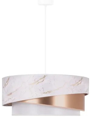 Duolla - Lampadario a sospensione con filo KOBO 1xE27/15W/230V diametro 45 cm bianco/oro rosa