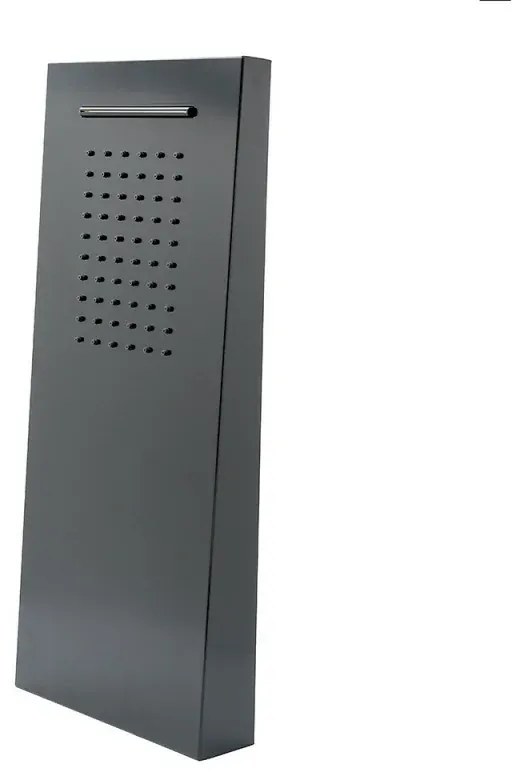 Soffione doccia a sbalzo 22x50 cm nero opaco in acciaio inox con cascata