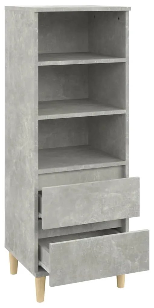 Credenza grigio cemento 40x36x110 cm in legno multistrato