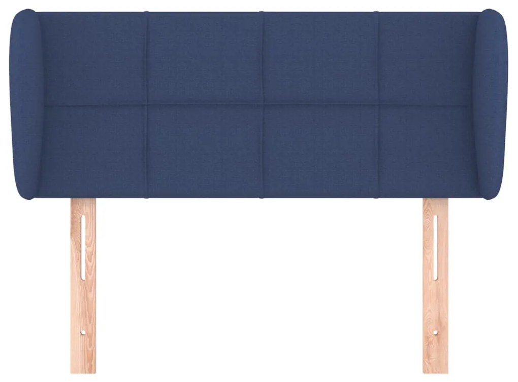 Testiera ad orecchio blu 93x23x78/88 cm in tessuto