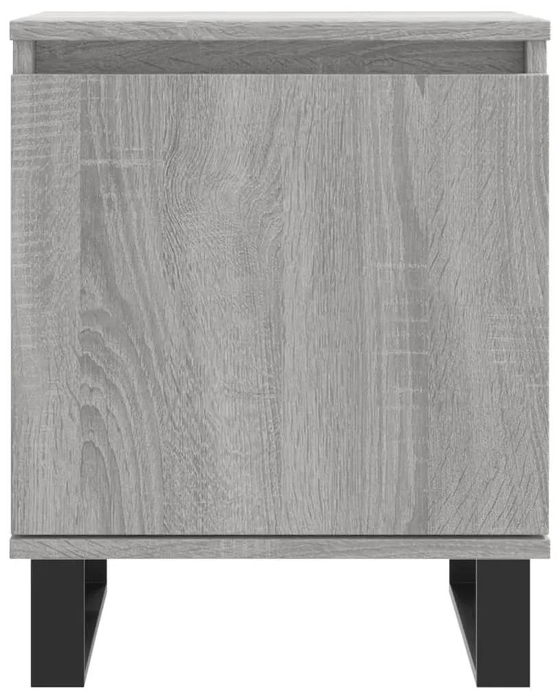 Comodini grigio sonoma 2 pz 40x30x50 cm in legno multistrato