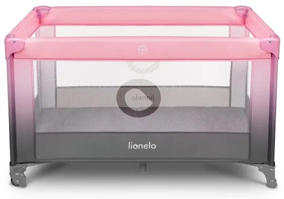 Lionelo - Lettino da viaggio STEFI rosa/grigio