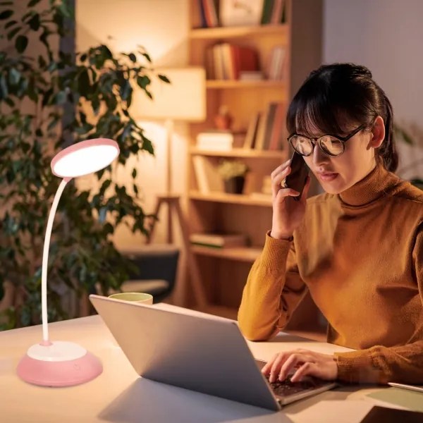 LED Lampada da tavolo ricaricabile dimmerabile VISUA LED/5W/5V 3000-5000K rosa