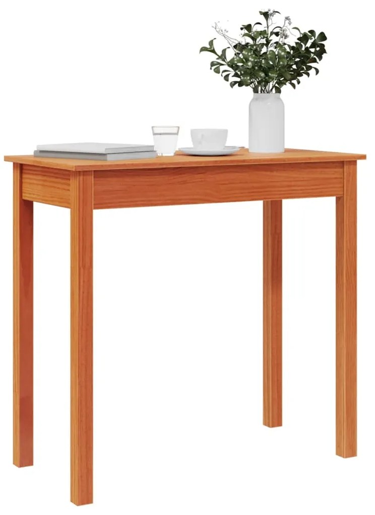 Tavolo consolle marrone cera 80x40x75cm legno massello di pino