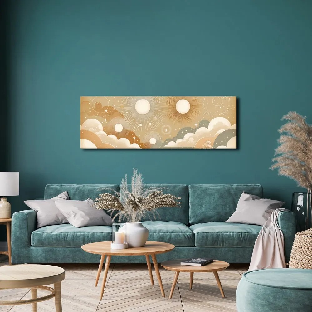 Quadro su tela – Sole cosmico tra le nuvole dei sogni
