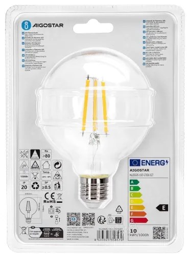 Lampadina LED G95 E27/10W/230V 2700K - Aigostar