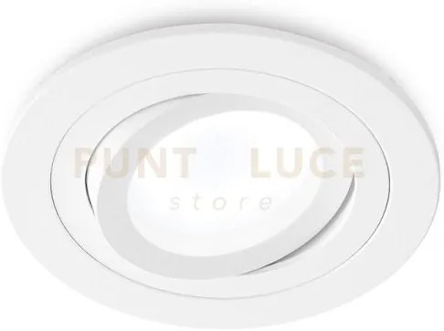 Gfa091- faretto tondo in alluminio orietabile colore bianco opaco 9...