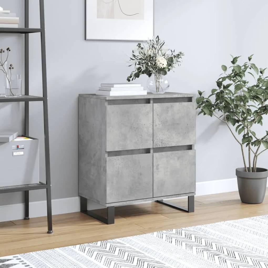 Credenza grigio cemento 60x35x70 cm in legno multistrato